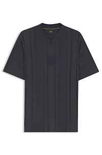Textured-stripe T-shirt cotton