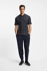 Textured-stripe T-shirt cotton