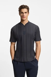 Textured-stripe T-shirt cotton