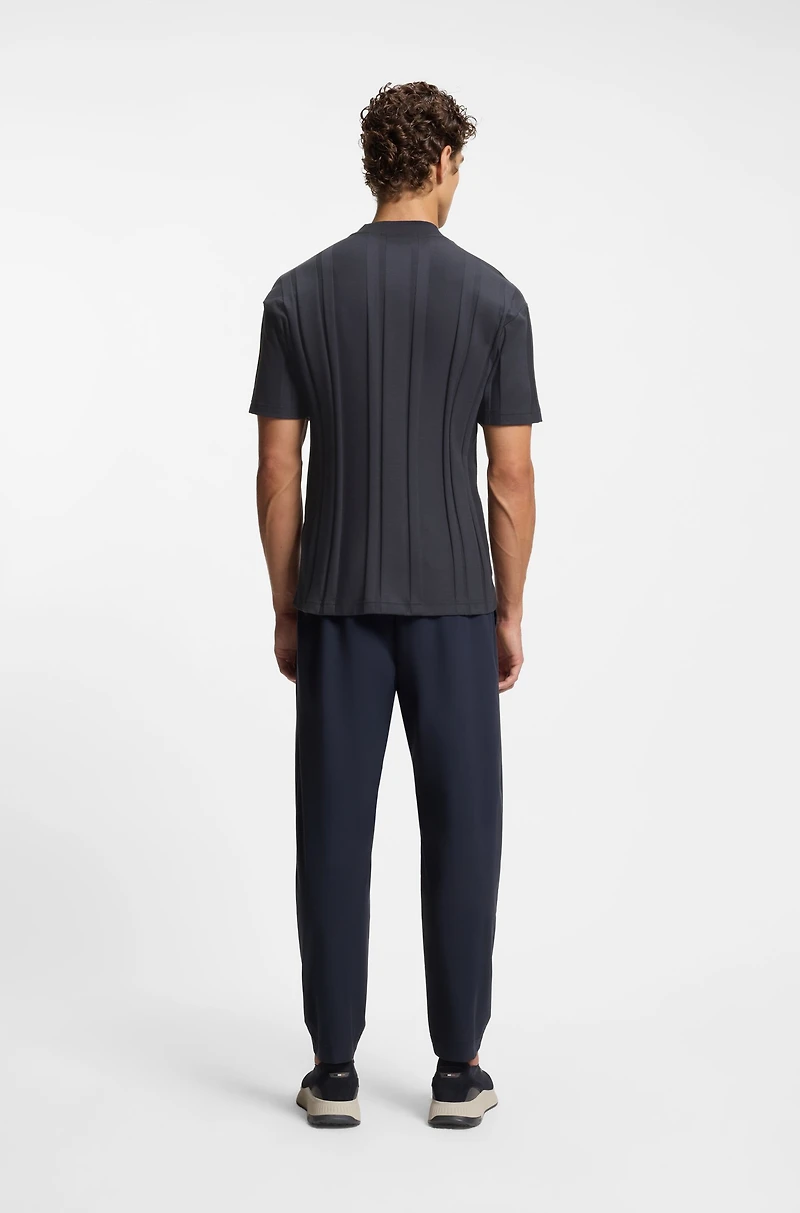 Textured-stripe T-shirt cotton