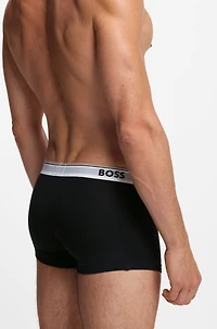 Three-pack of logo-waistband trunks stretch cotton