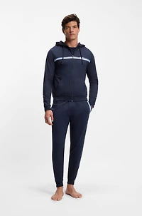Cotton-terry tracksuit bottoms with logo and stripes