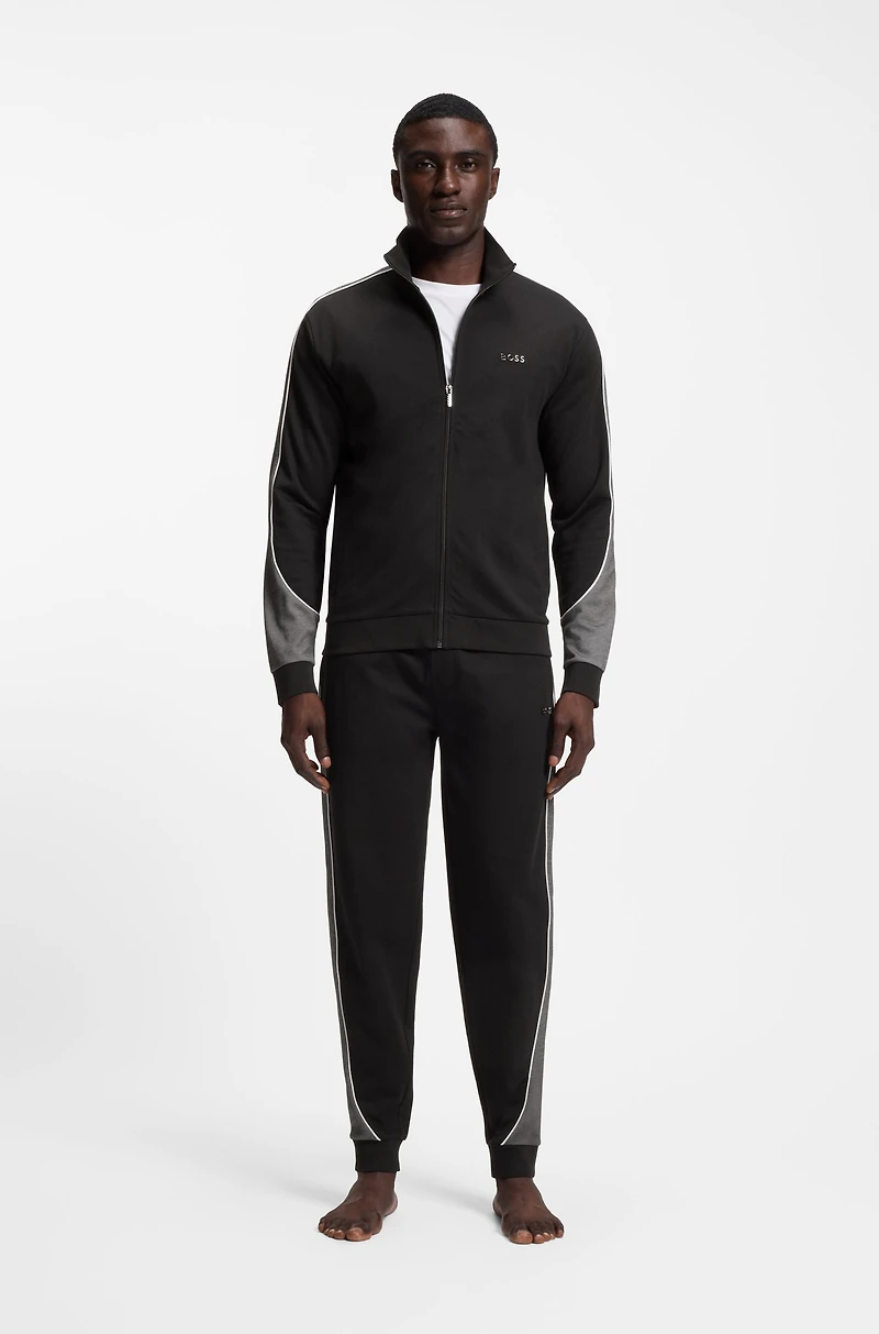 Contrast-piping tracksuit bottoms a cotton blend