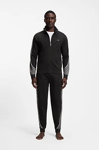 Contrast-piping tracksuit bottoms a cotton blend