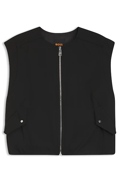 Zip-front waistcoat twill