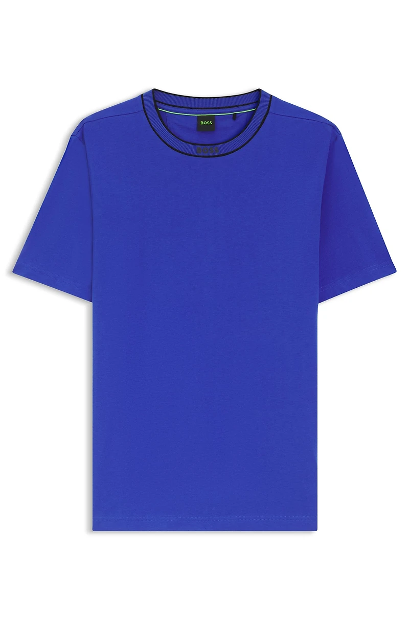 Logo-collar T-shirt cotton jersey