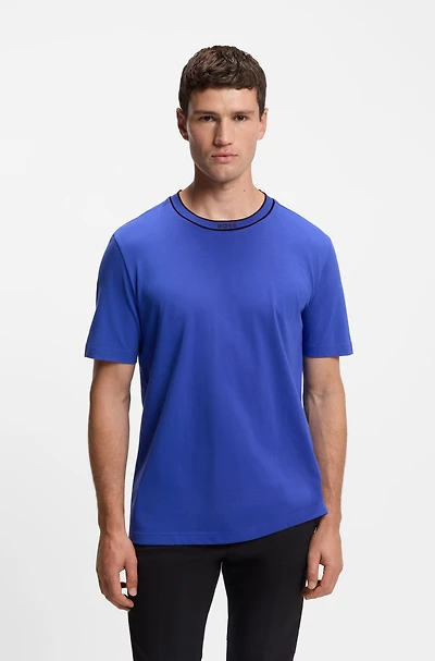Logo-collar T-shirt cotton jersey