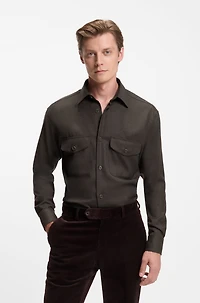 BECKHAM x BOSS relaxed-fit shirt virgin wool