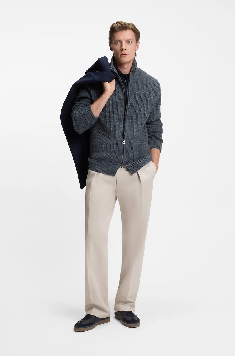 BECKHAM x BOSS micro-patterned trousers cotton