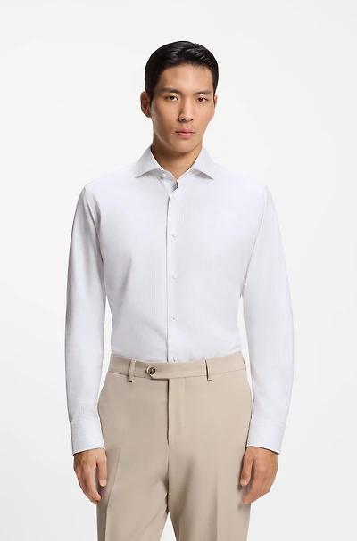 Striped regular-fit shirt Italian-made cotton