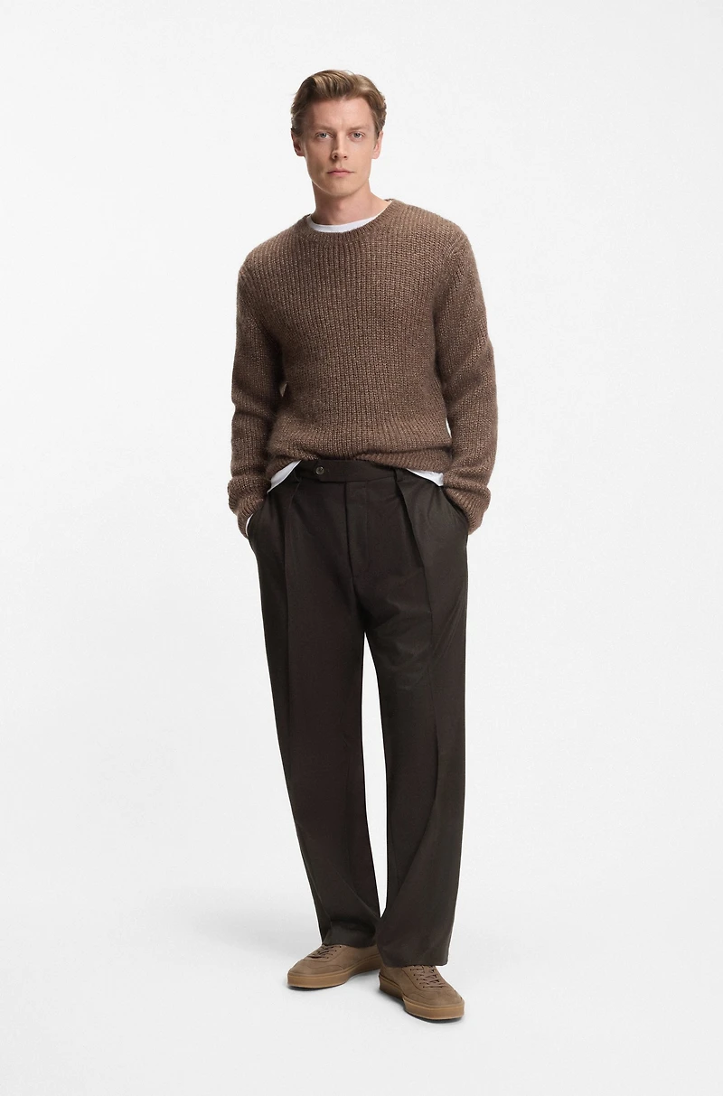BECKHAM x BOSS virgin-wool trousers with pleat front