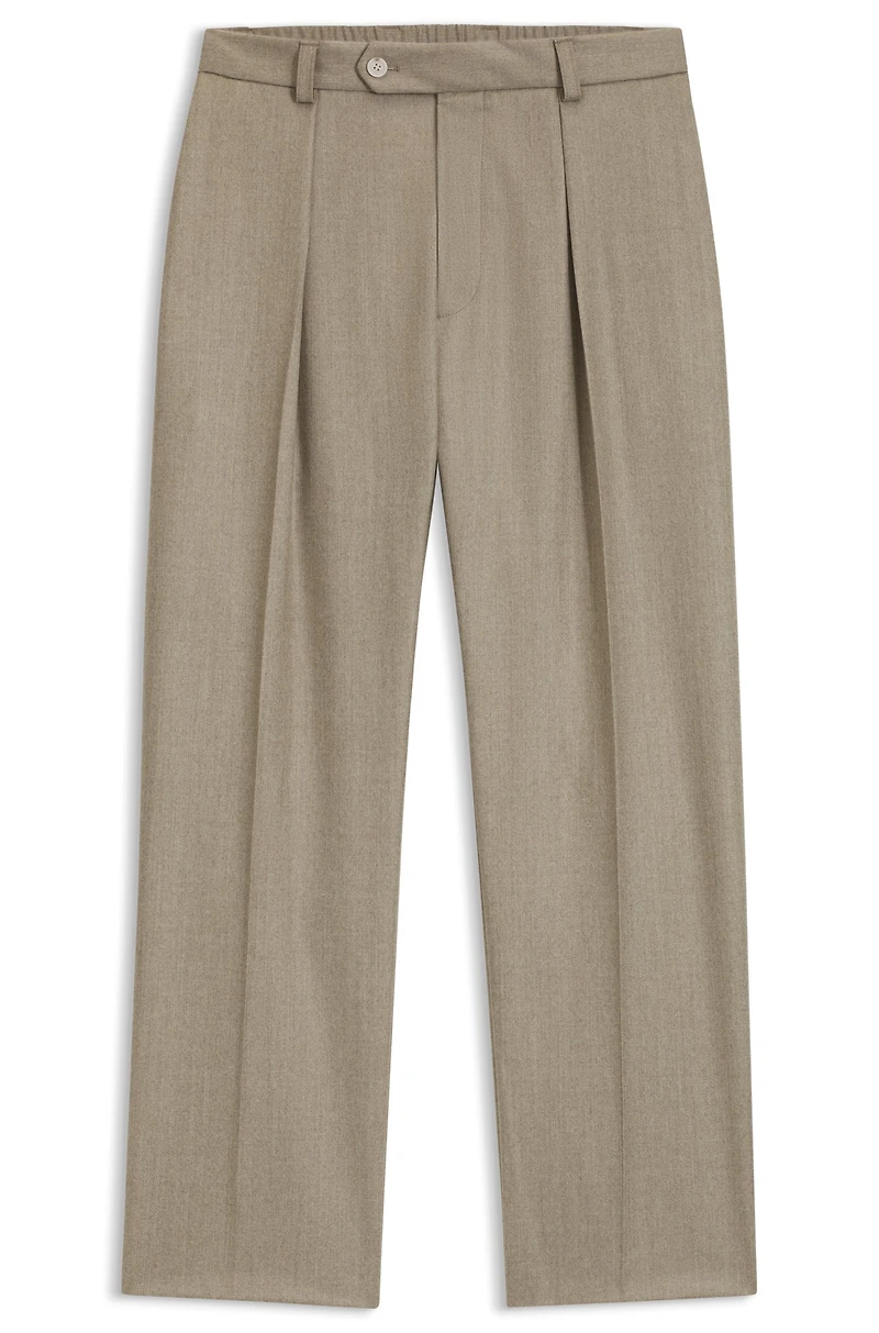 BECKHAM x BOSS virgin-wool trousers with pleat front