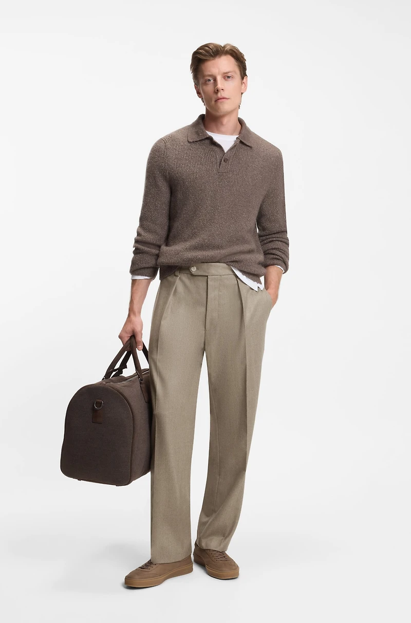BECKHAM x BOSS virgin-wool trousers with pleat front