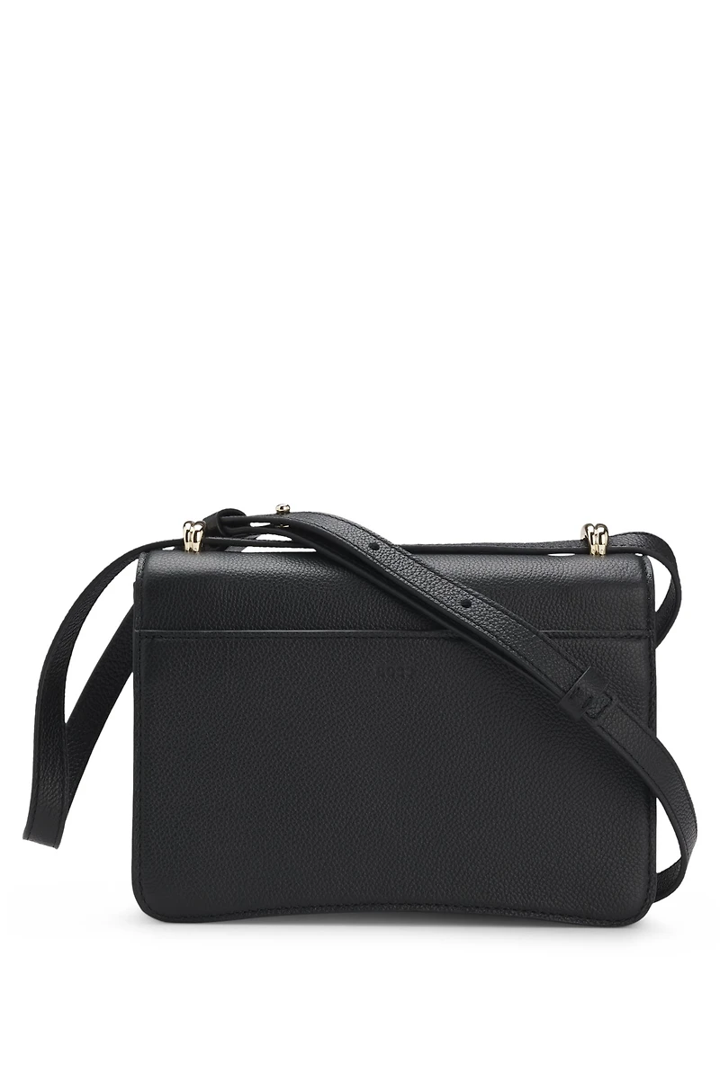 Leather crossbody bag with Double B monogram trim