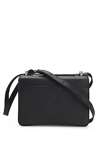 Leather crossbody bag with Double B monogram trim