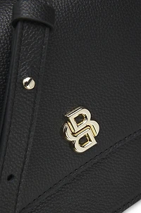 Leather crossbody bag with Double B monogram trim