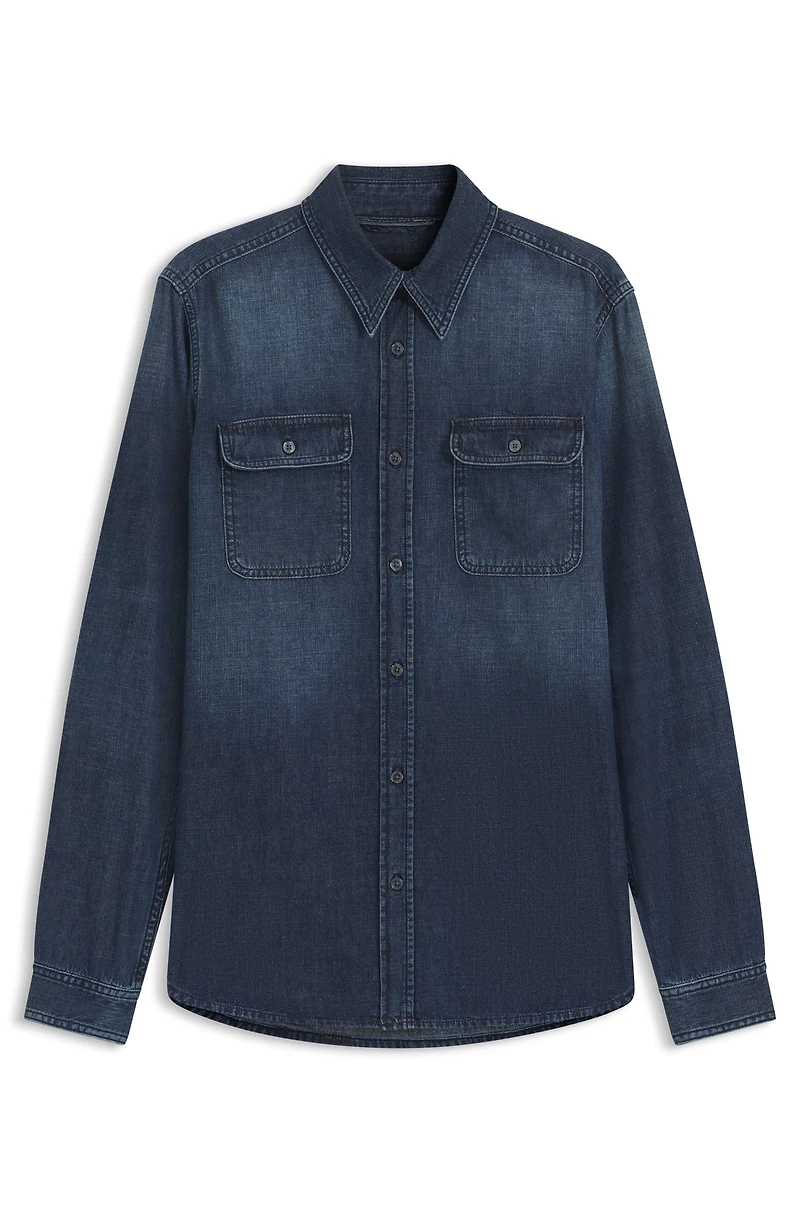 BECKHAM x BOSS shirt blue denim