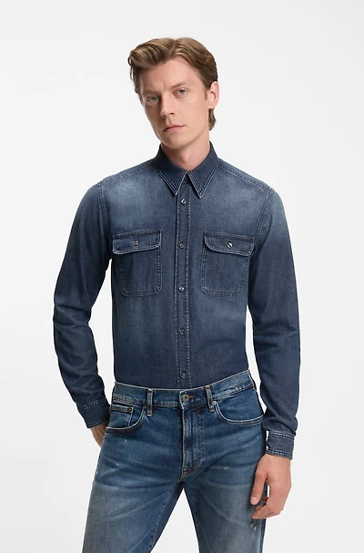 BECKHAM x BOSS shirt blue denim