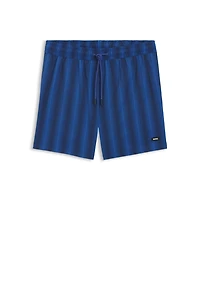 Logo-badge swim shorts with stripe