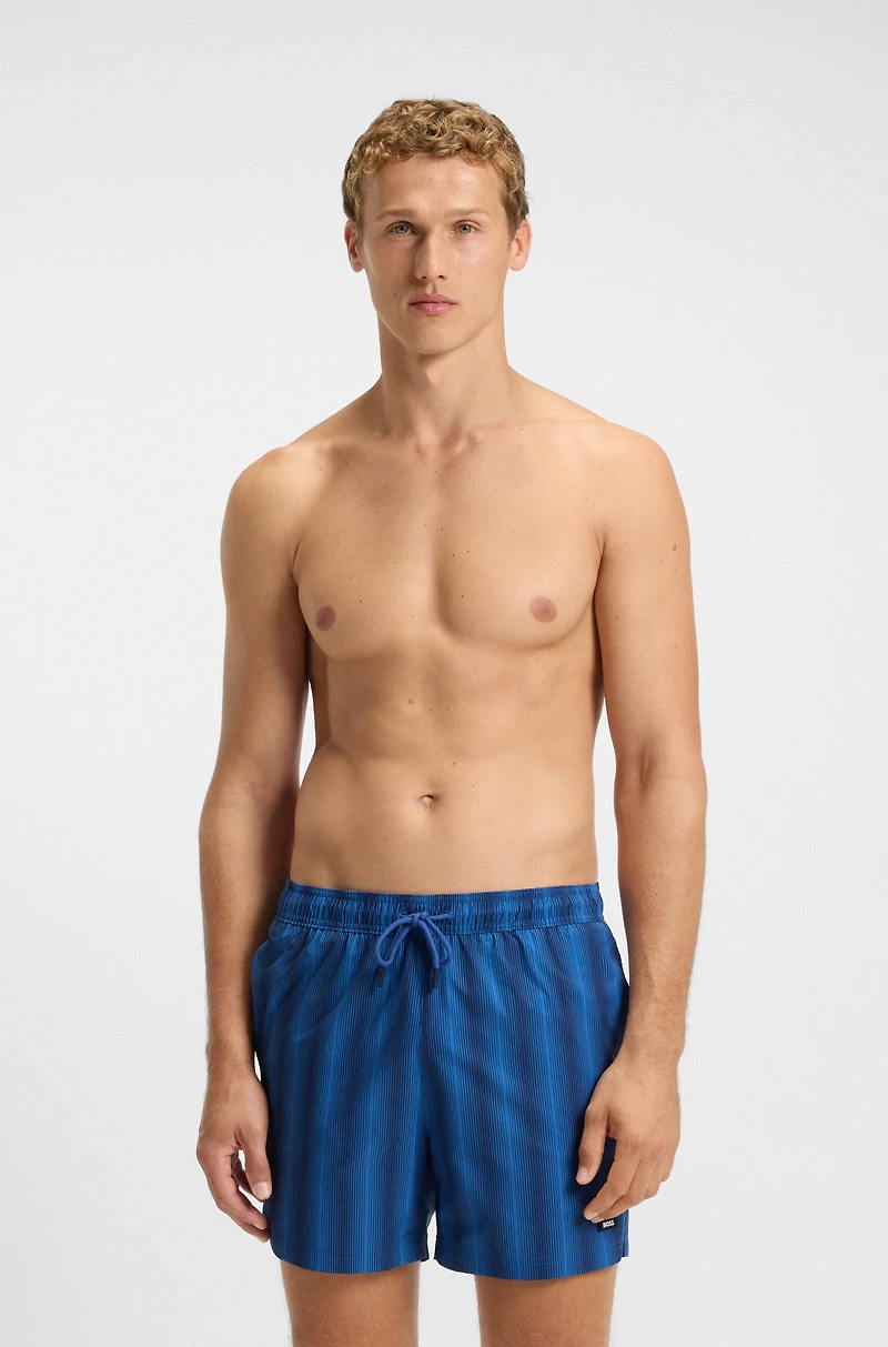 Logo-badge swim shorts with stripe