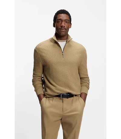 Quarter-zip sweater cotton