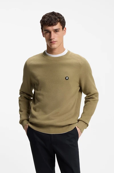 Cotton sweater with Double B monogram
