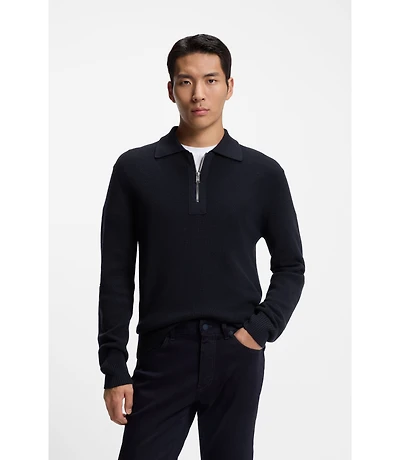 Zip-collar sweater virgin wool