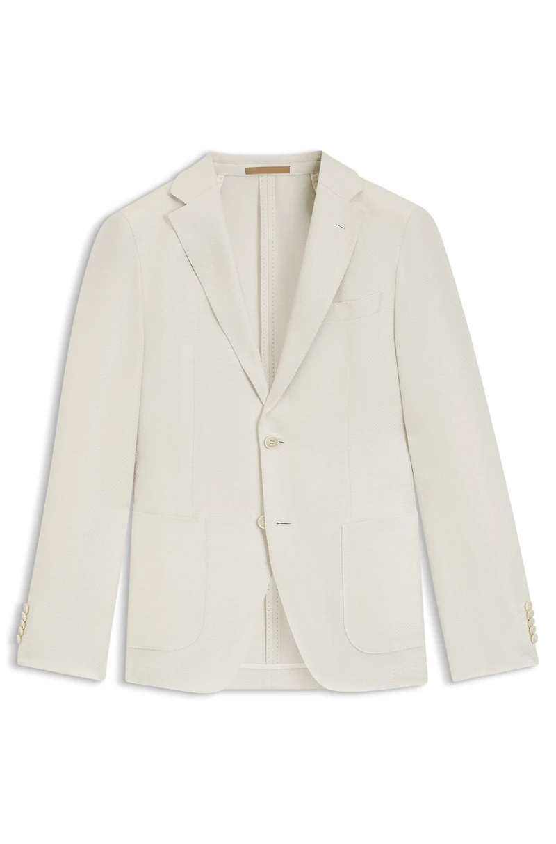 Slim-fit jacket wool, silk and linen