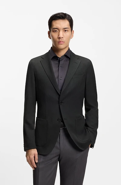 Slim-fit jacket virgin wool and silk