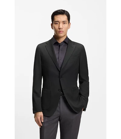 Slim-fit jacket virgin wool and silk