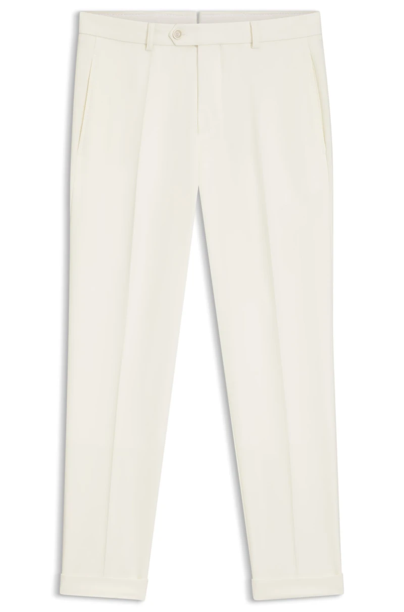 Tapered-fit trousers virgin wool and cotton