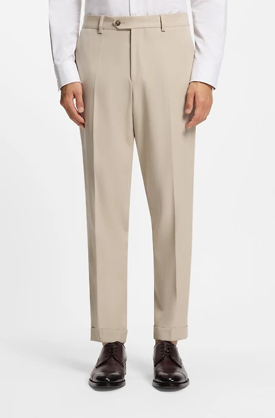 Tapered-fit trousers virgin wool and cotton