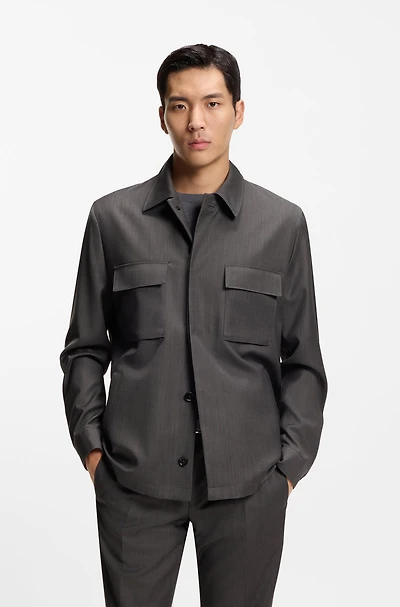 Relaxed-fit overshirt water-repellent wool