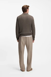 BECKHAM x BOSS mouliné-rib sweater with polo collar