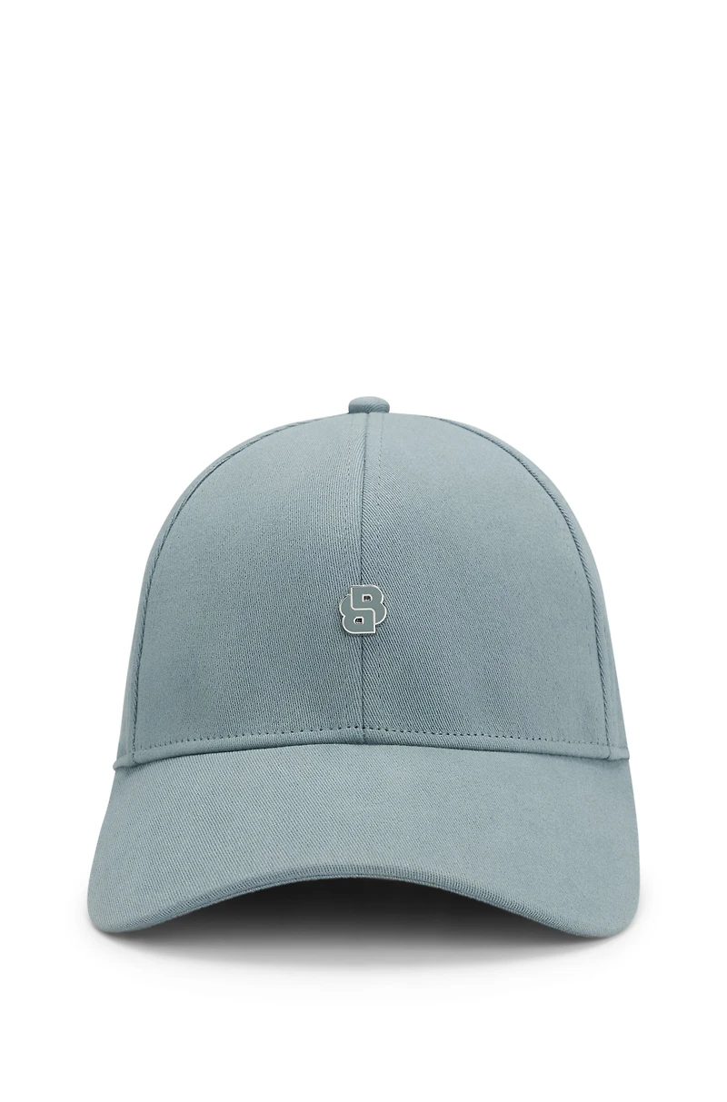 Stretch-cotton cap with Double B monogram