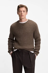 BECKHAM x BOSS knitted sweater with mouliné rib