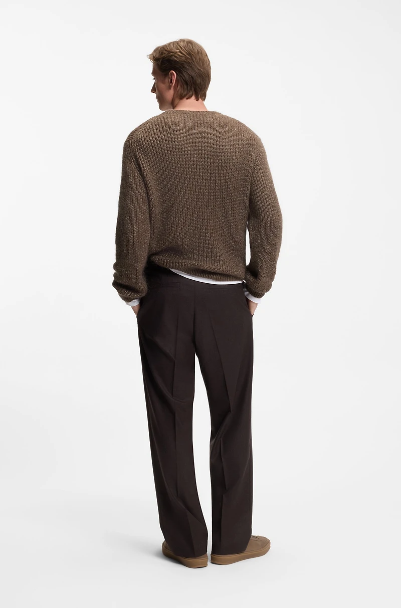 BECKHAM x BOSS knitted sweater with mouliné rib