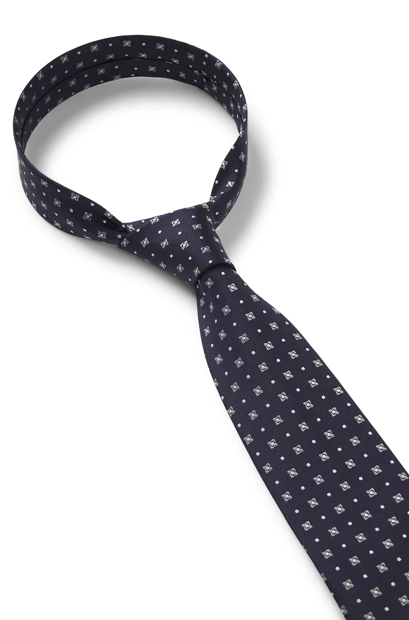 Jacquard-pattern tie in silk