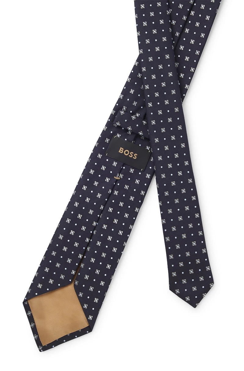Jacquard-pattern tie in silk