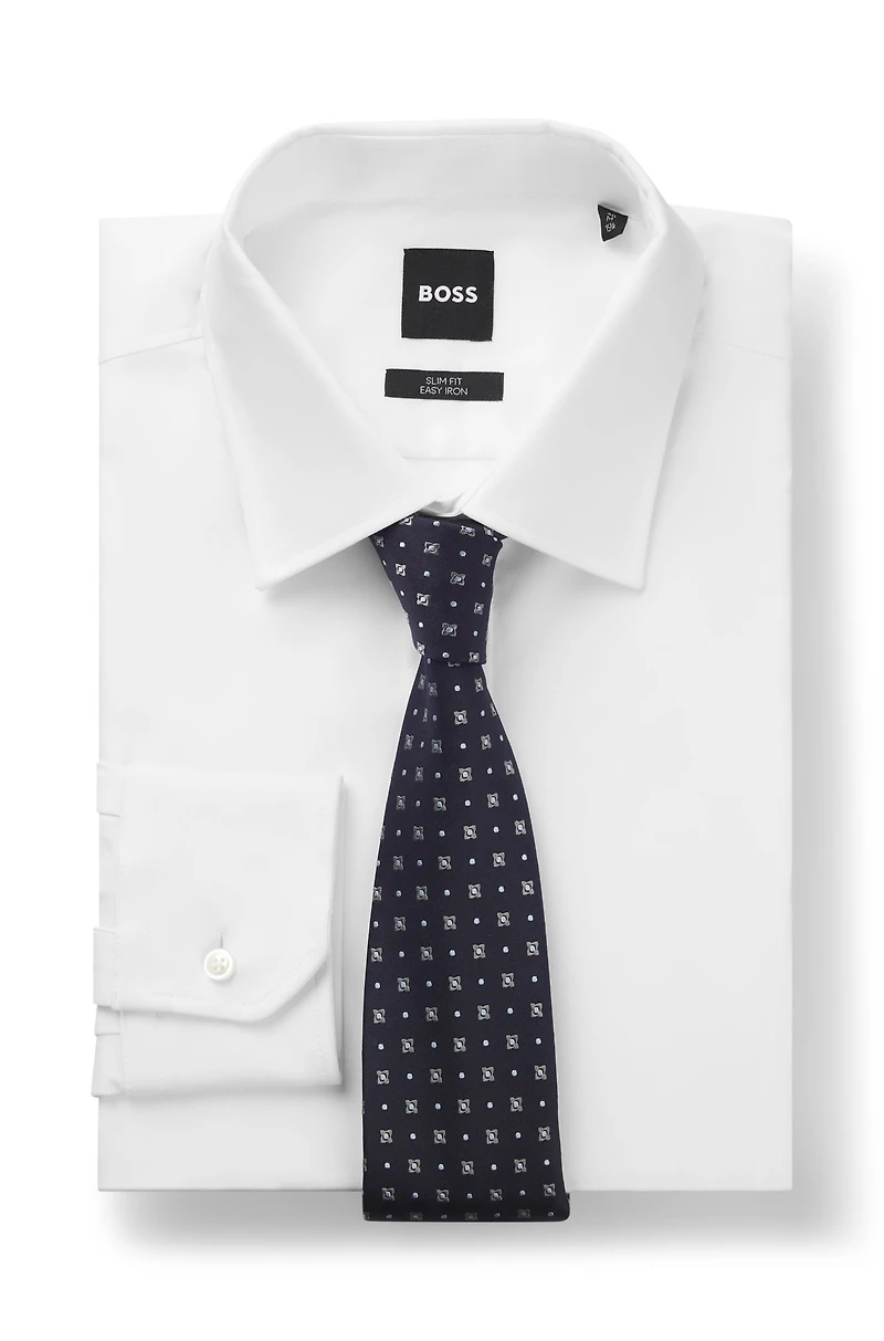 Jacquard-pattern tie in silk