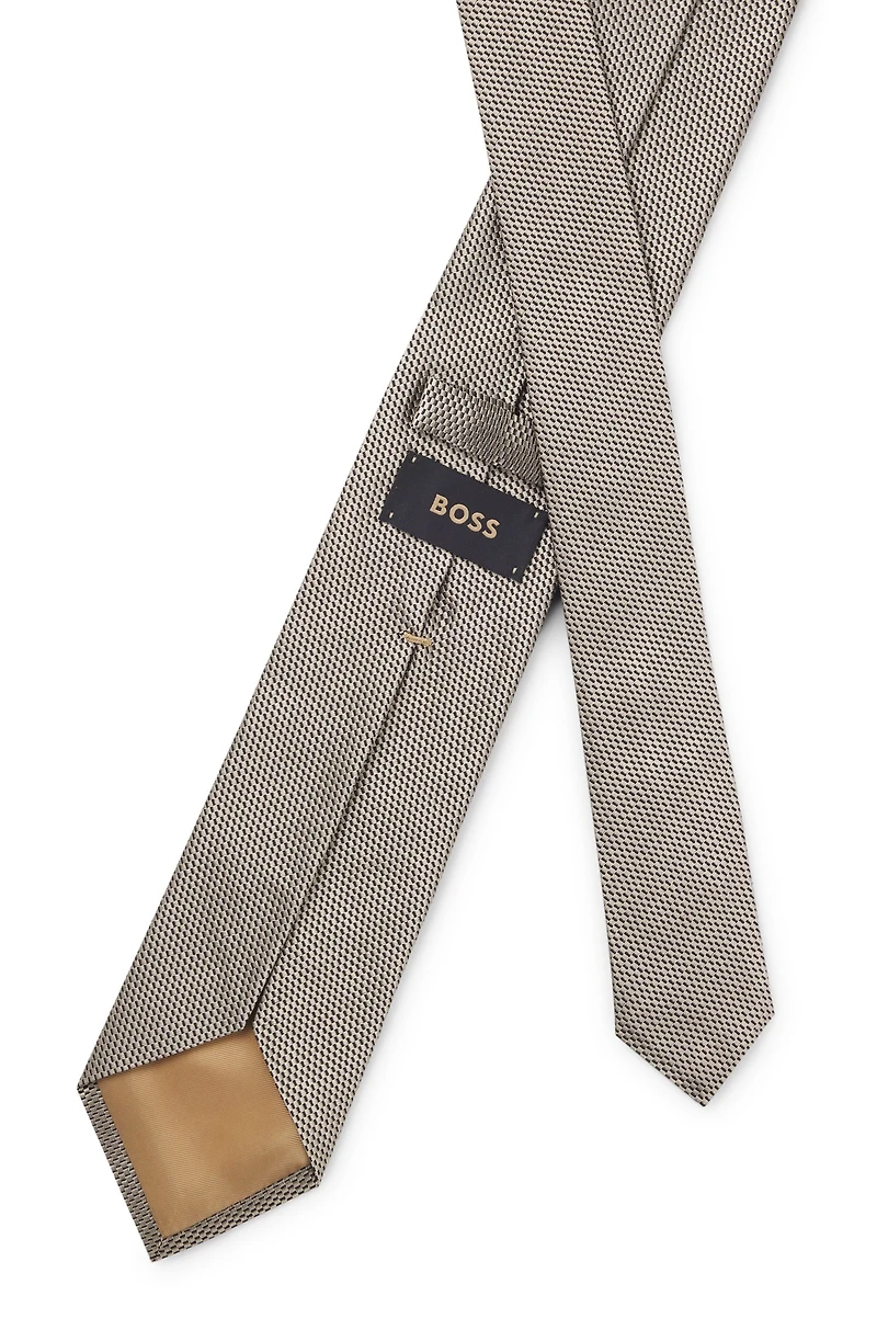 Jacquard-pattern tie in silk