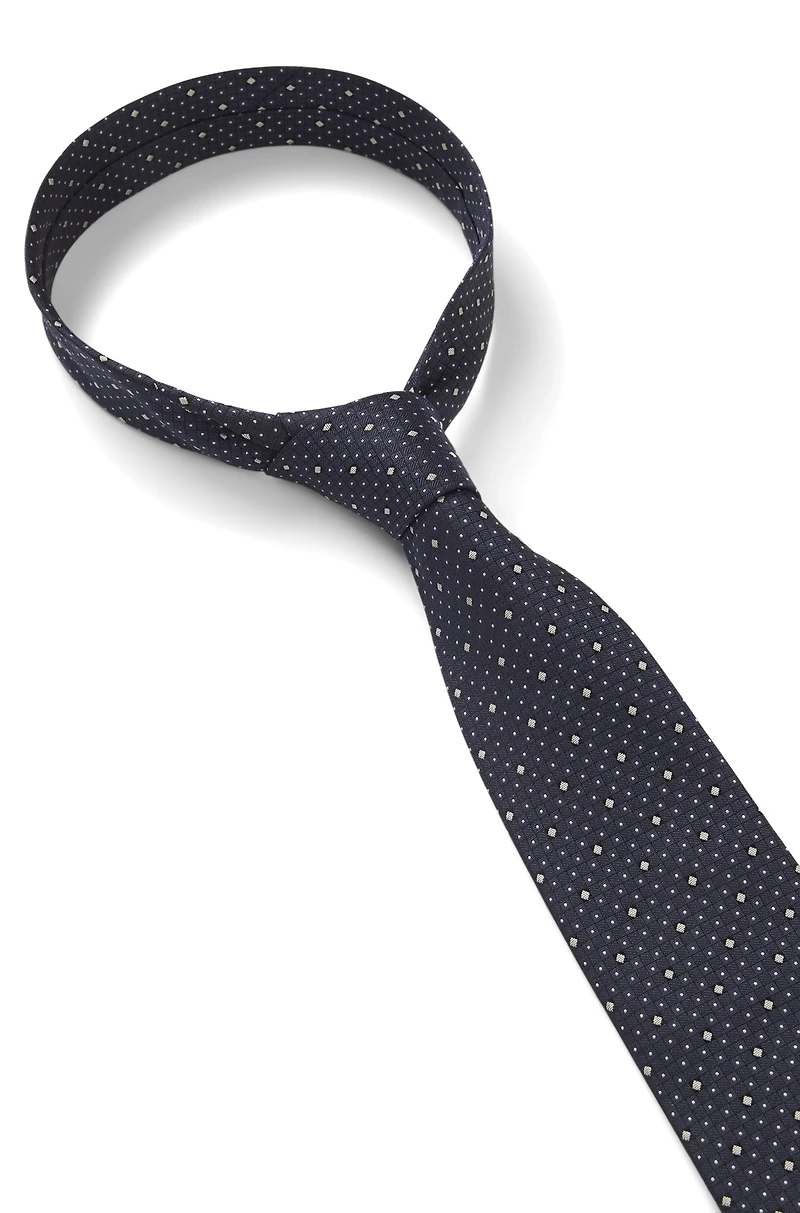 Italian-silk tie with jacquard pattern