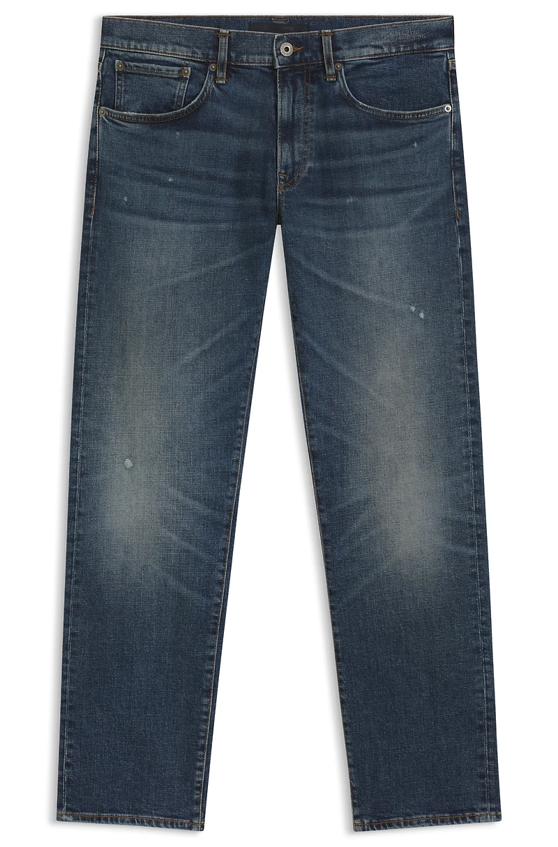 BECKHAM x BOSS blue slim-fit jeans stretch denim