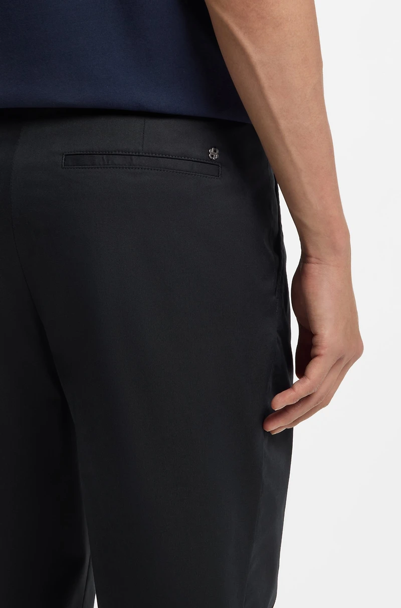 Washable tapered-fit trousers stretch fabric