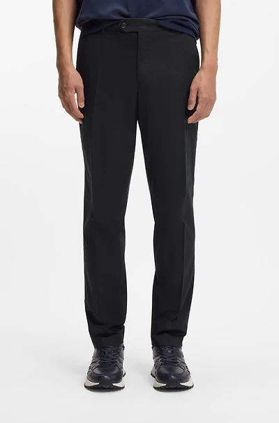 Washable tapered-fit trousers stretch fabric