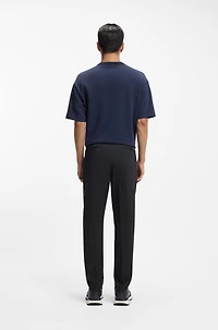 Washable tapered-fit trousers stretch fabric