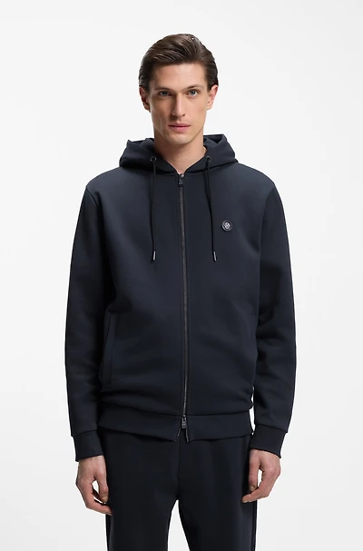 Cotton-blend zip-up hoodie with Double B monogram