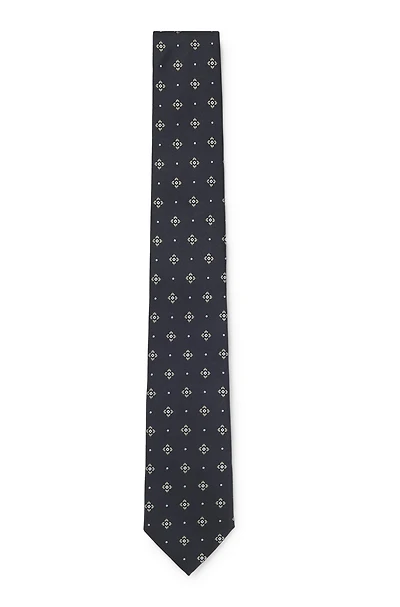 Diagonal-stripe tie in a silk blend