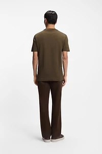 Cotton-silk T-shirt with geometric jacquard