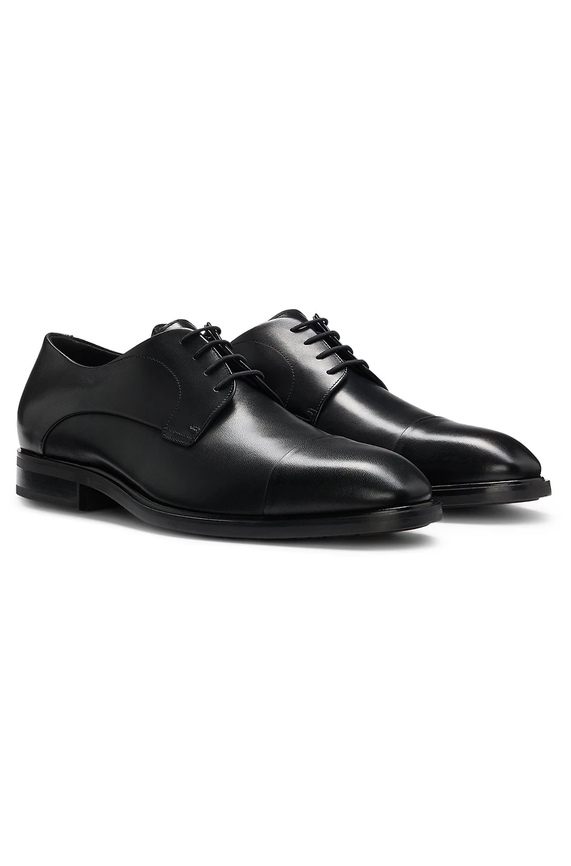 Leather Derby shoes with cap toe